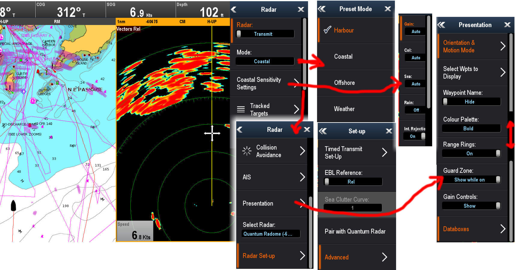 Raymarine_Quantum_radar_menu_collage